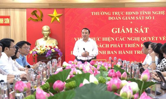 Đoàn giám sát số 1 của Thường trực HĐND tỉnh làm việc tại xã Anh Sơn