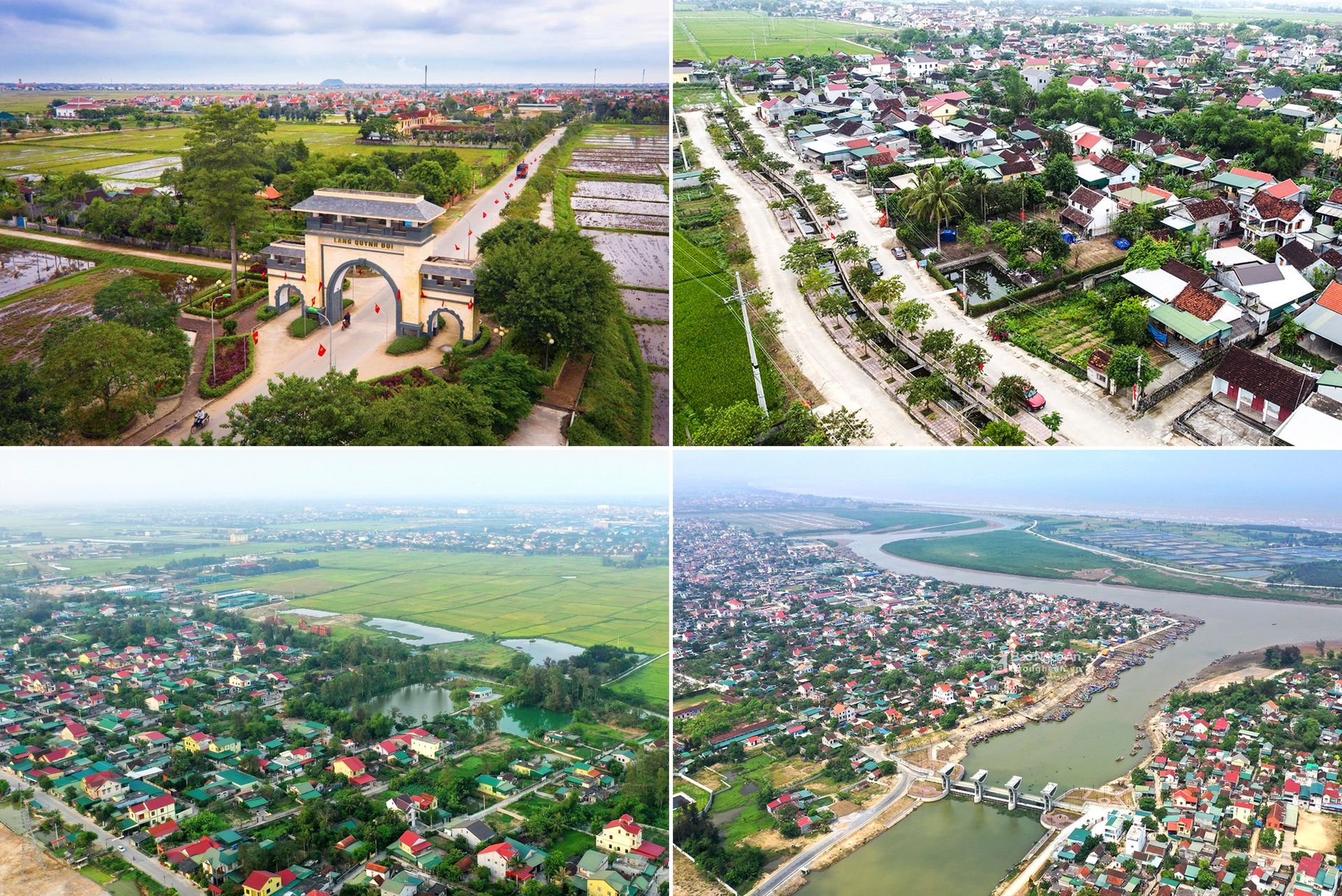 Một góc nông thôn mới ở các huyện Quỳnh Lưu, Yên Thành, Hưng Nguyên và Diễn Châu. Ảnh: Nhật Thanh - Thành Cường - Sách Nguyễn